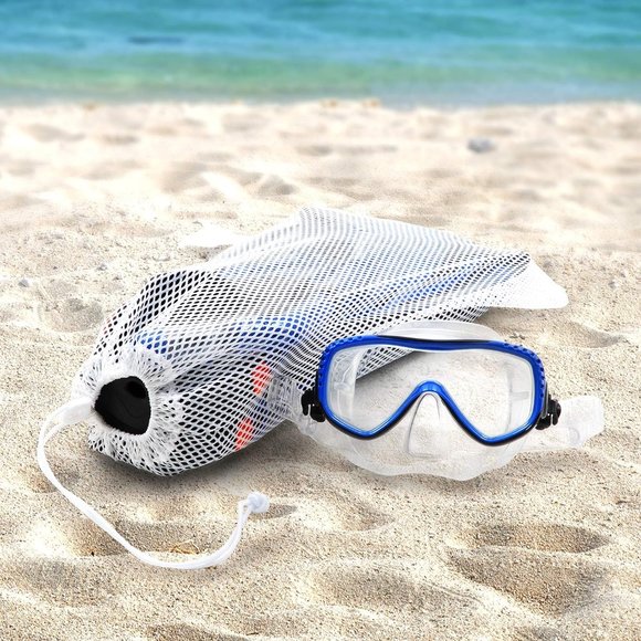 Boy Girl White Mesh Sports Equipment Bag with Strap - Picture 7 of 11